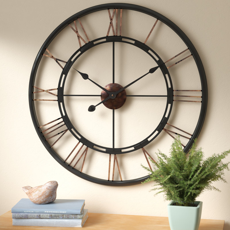 August Grove Drew Oversized Metal Wall Clock & Reviews Wayfair